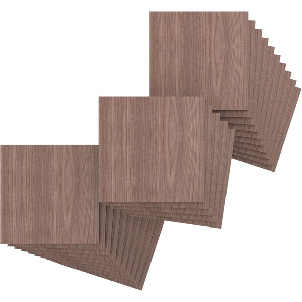 Ekena Millwork 7 3/4W x 7 3/4H x 3/8T Wood Hobby Boards, Walnut, 25PK HBW08X08X375DWA - main